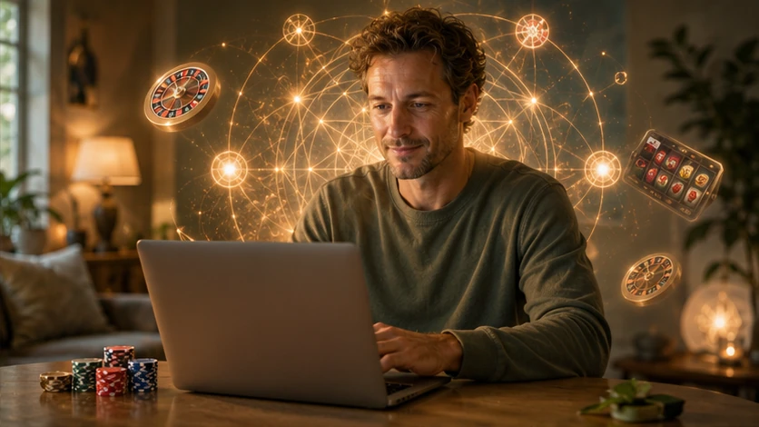 Bewust spelende persoon in online casino omgeving met matrix therapie inzichten